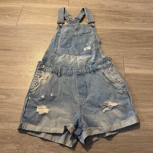 & denim size 4 distressed jean overalls